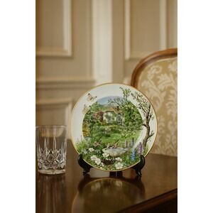 Franklin Porcelain June in a Country Garden Plate by Peter Barrett 9"